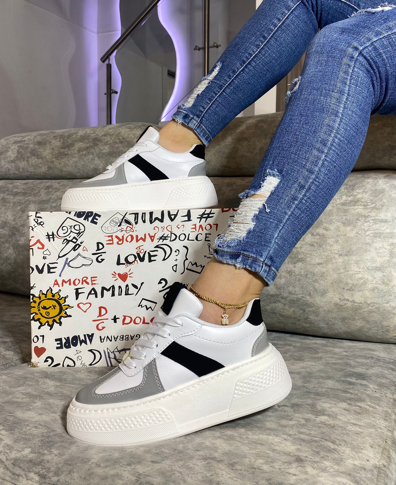 Zapato bolichero para dama cosido